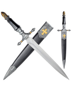 Dekorative dolk Templar-symboler (42 cm.)