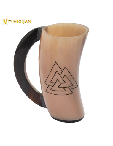 Kleiner Wikinger Valknut Krug auf Horn (12,5-15 cm.)