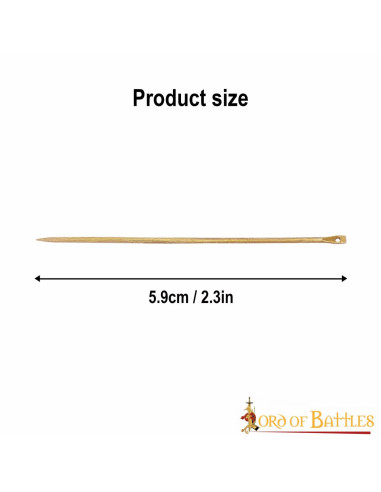 Set mit 6 mittelalterlichen Nadeln aus massivem Messing (5,9 cm.)