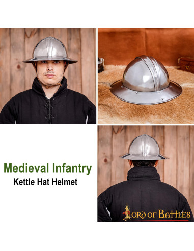 Casco medieval Kettle inglés de Infantería