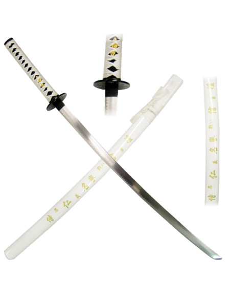 Dekorative weiße Katana-Scheide mit... Dekorative weiße Katana-Scheide mit...