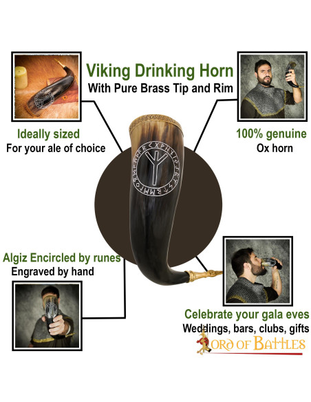 Cuerno Vikingo Algiz para beber...