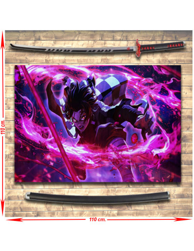 Banner des Dämonentöters Tanjiro Kamado + Katana-Paket