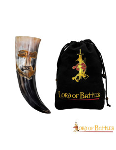 Cuerno medieval cara tribal para beber (500-600 ml.)