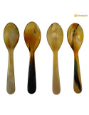 Set 4 cucharas medievales en asta de buey (16,5 cm.)
