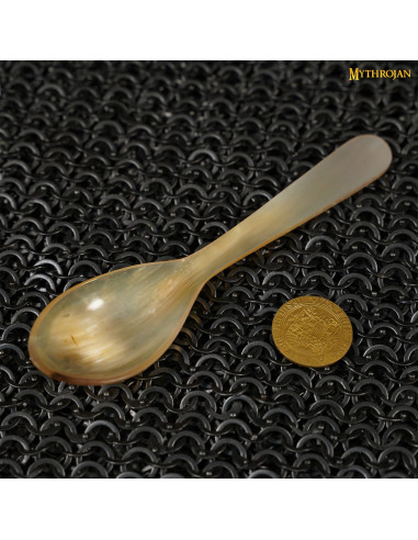 Set 4 cucharas medievales en asta de buey (16,5 cm.)