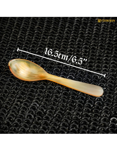Set 4 cucharas medievales en asta de buey (16,5 cm.)