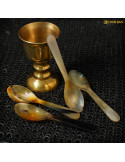 Set 4 cucharas medievales en asta de buey (16,5 cm.)