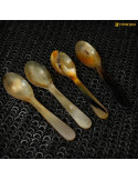 Set 4 cucharas medievales en asta de buey (16,5 cm.)