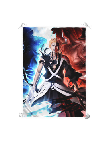 Banner-flag af Ichigo Kurosaki, Bleach (100 x 70 cm.)
 Materiale-Satin