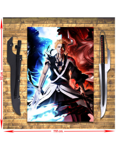 Pack Espada Zangetsu De Ichigo Kurosaki + Estandarte, Bleach