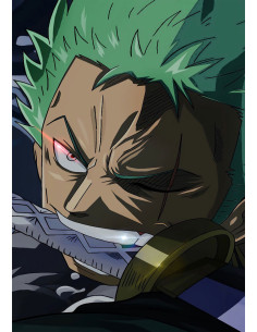 Bannervlag van Zoro Roronoa, één stuk (100 x 70 cm.) 2