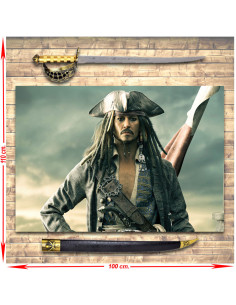 Pirates of the Caribbean Jack Sparrow Schwertpaket + Banner