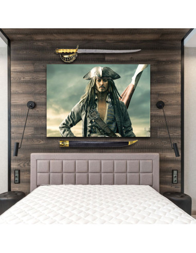 Pack Espada Jack Sparrow Piratas Del Caribe + Estandarte