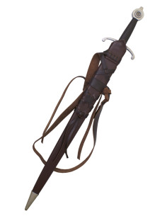 Træskede beklædt med læder enhåndssværd (80,5 cm.) 2