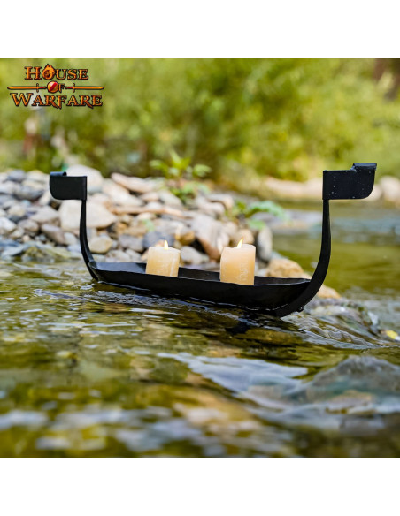 Vikingschip smeedijzeren kandelaar...