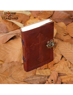 Keltisch kruis dagboek in handgemaakt leer (15x10,7 cm.) 2