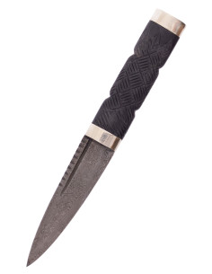 Skotsk kniv damask klinge Sgian Dubh (19,5 cm.)