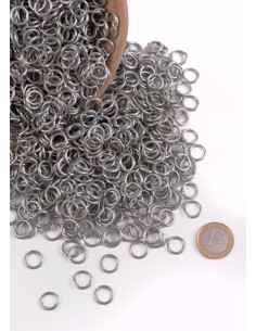 Bolsa anillas zinc cota malla, 9 mm. 2