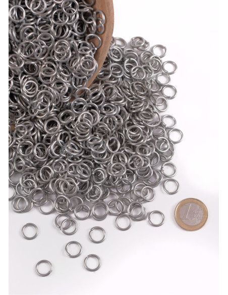 Bolsa anillas zinc cota malla, 9 mm. Bolsa anillas zinc cota malla, 9 mm.
