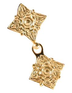Vikingebroche af 2 dele i messing (4,5 cm.)