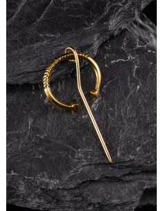Kleine gedraaide ringbroche, messing (4 cm.) 2