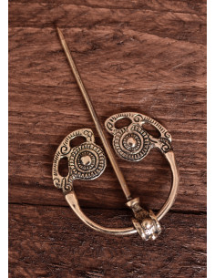 Viking broche type Gldsborough Fibula, messing (6,3 cm.)