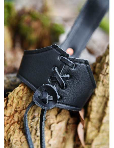Tahalí de cuero negro para cuerno...