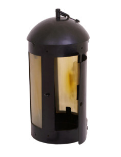 Farol medieval redondo con ventanas de cuerno (26 cm.) 2