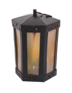 Lampe med hornvinduer, håndlavet (20 cm.)