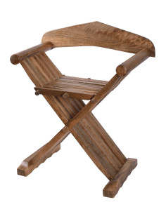 Mittelalterlicher Klappstuhl Curul, aus Holz (70 cm.)