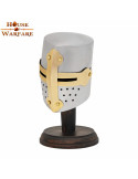 Mini Yelmo Medieval de los Cruzados con soporte de madera