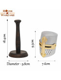 Mini Yelmo Medieval de los Cruzados con soporte de madera