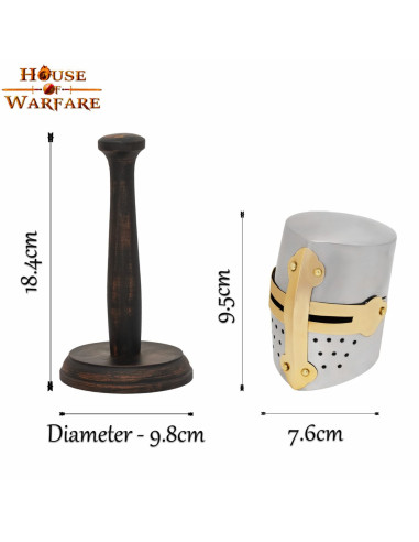 Mini Medieval Crusaders hjelm med træstøtte