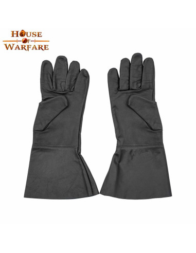Middeleeuwse handschoenen in zwart leer
