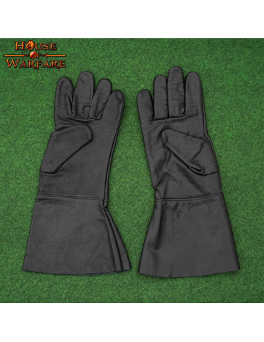 Guantes Medievales en cuero negro
