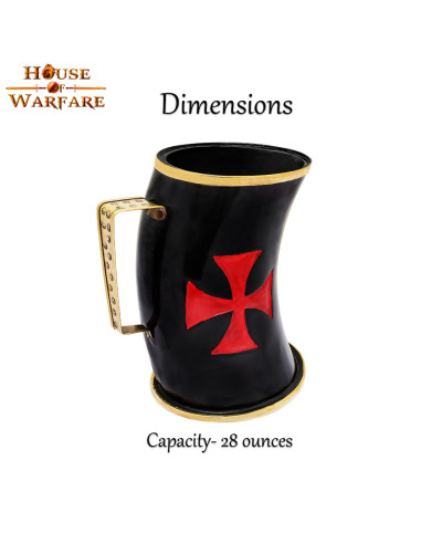 Mittelalterlicher Krug der Templer aus Horn (800 ml.)