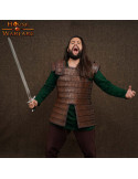 Armadura Vikinga lamelar en cuero marrón