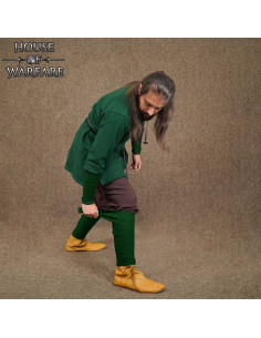 Viking-Ringelsocken aus Wolle - grün