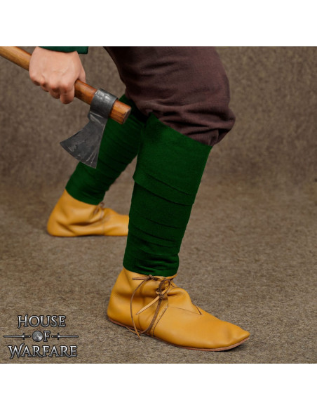 Viking-Ringelsocken aus Wolle - grün