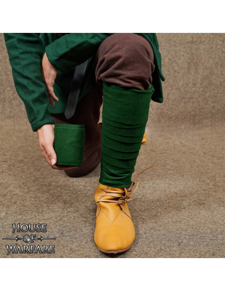 Viking-Ringelsocken aus Wolle - grün