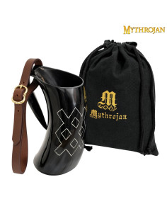 Keltiske stænger kande i hornhorn med rem (600 ml.)