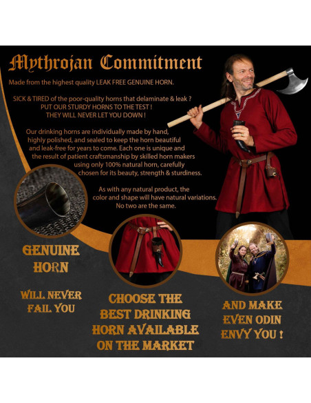 Vikingehorn med justerbar baldric...