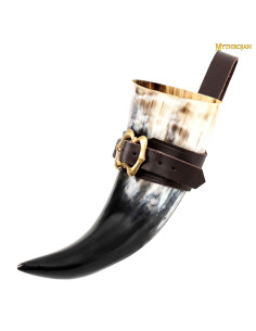 Mittelalterliches Horn Der treue Soldat mit Wehrgehänge... 2