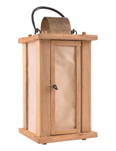 Farol-Linterna de madera con ventanas de pergamino