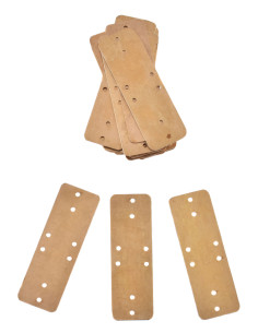 Set van 25 messing plaatjes voor lamellair pantser (9 cm.)