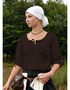 Mittelalterliche Bluse Frau Birga, braun 2