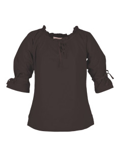 Mittelalterliche Bluse Frau Birga, braun