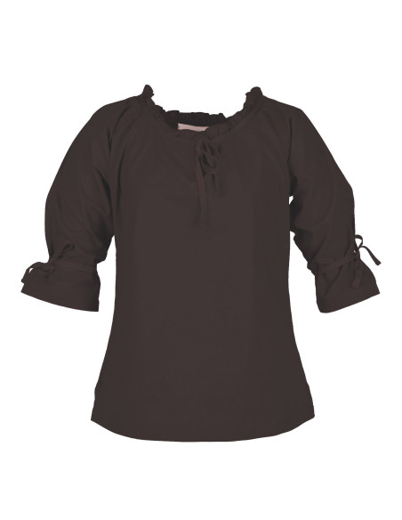 Mittelalterliche Bluse Frau Birga, braun