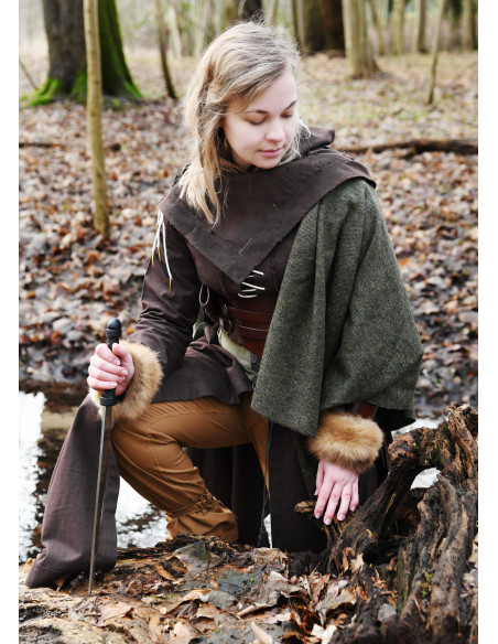 Vestido Medieval Marit con Cordón,...